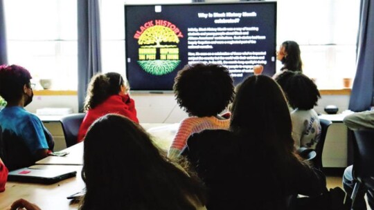 During Black History Month, students had a lunch session where they learned about Black History Month and its significance.