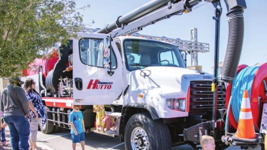 A public works truck was one of the many vehicles available for children to explore in Hutto. Photos courtesy of the City of Hutto Facebook page