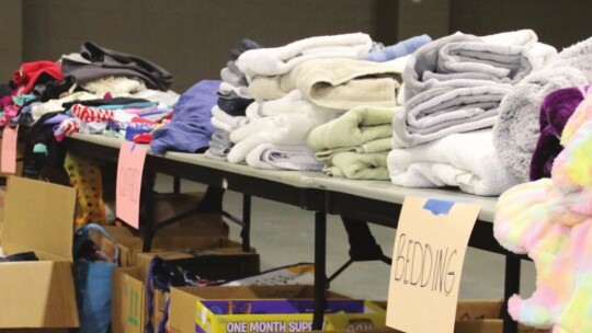 Clothes and other donated items are available for those in need at the MARC set up in the Williamson County Expo Center. Photos by Jason Hennington