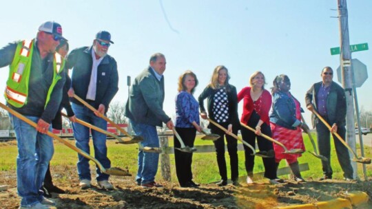 Clint Goertz (Chasco Constuctors), Granger City Administrator Christy Bradshaw, Main Street Board President Tony Hauger, Precinct 4 Commissioner Russ Boles, Granger Mayor Monica Stojanik, Councilmember Debbie Todd, Granger ISD Superintendent Jeni Neatherlin, Councilmember Rosie Sweeting an...