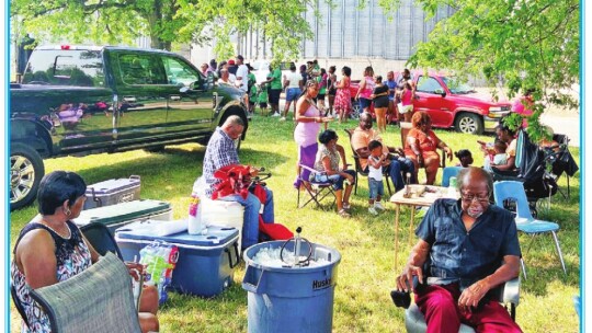 Family and friends gather together to enjoy events in Fannie Robinson Park on Easter Sunday. Courtesy photos