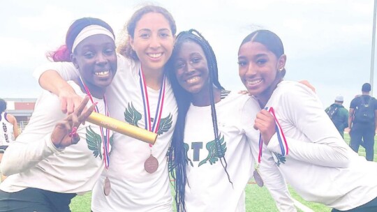 The 4x200 meter relay team of Destiny Lewis, Emma Whitsel, Zakaya Frederick and Tyronzia Lewis finished third with a time of 1:49.0 to advance to the regional round.