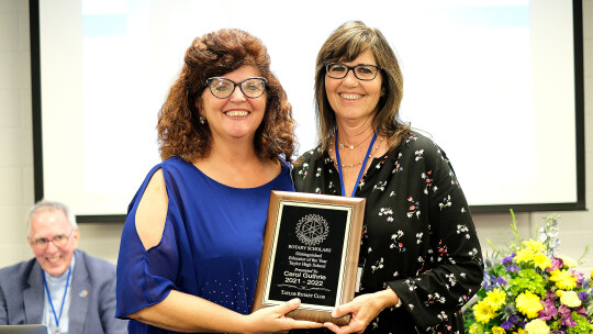 Carol Guthrie was named Distinguished Educator of the Year at Taylor High School by the Rotary Scholars May 2 in Taylor.Photo by Richard Stone