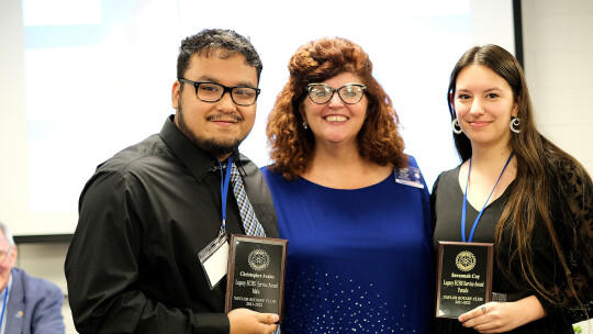 Christian Avalos and Savannah Coy were chosen by teachers at Legacy Early College High School as the Service Award winners for 2022 by the Rotary Club of Taylor May 2.Photo by Richard Stone