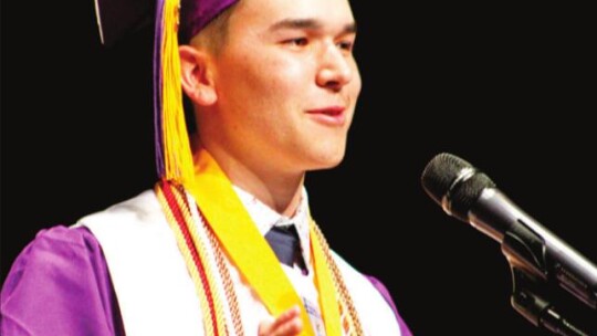 Granger valedictorian, Hunter Prinz, shares memories of his time at Granger as he now heads west to attend Stanford University. Photo by Matt Hooks