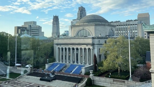 Columbia University prepares for graduations ceremonies in New York City in this recent photo. Courtesy photo / Columbia University / Keegan Li