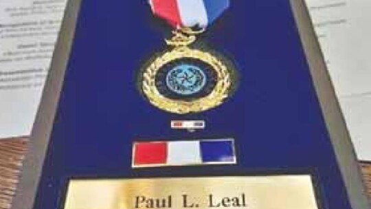 Pictured is the award presented to Constable Paul Leal June 10 at the House of Representatives Chamber at the State Capitol in Austin June 10.