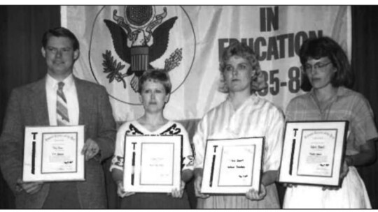 Moppy Miller was named Taylor High School’s Teacher of the Year in 1986. Campus teachers of the year that year included Tim Crow, Miller, Michele Cmerek and Coleen Blount. Courtesy photo