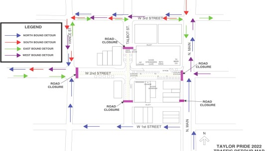 Here are the expected road closures for Saturday afternoon through 11 p.m. Courtesy graphic / City of Taylor