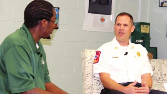 Fire Chief Daniel Baum answers questions during “Taylor Talk with Jason Hennington” on the Taylor Press Facebook page June 13. Photo by Fernando Castro