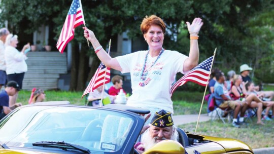 Stacy Stork served as the grand marshal for the Fourth of July paraded hosted by the American Legion Graham D. Luhn Post 39 in Taylor. Photo by Jason Hennington