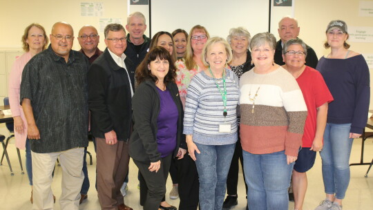 Anita Allen Volek (front right), Taylor High School class of 1978, has accepted the role of executive director for the Taylor Educational Enrichment (TEE) Foundation after Martha “Moppy” Miller (front left), THS class of 1971, announced her retirement. They are shown with members of the TE...