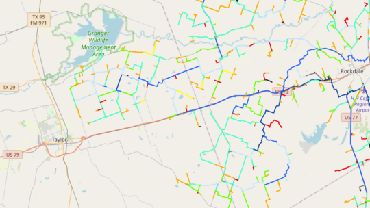 Here is the western area of Southwest Milam Water Supply Corporation’s service area.   Courtesy graphic / Southwest Milam WSC, https://www.swmilamwater.org.