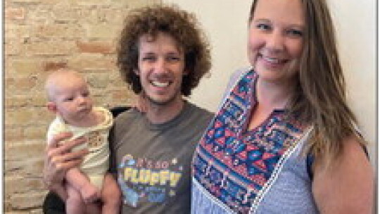 TOP: Hayley’s Grains offers low-plastic use options. ABOVE: Matt Holwill with Hayley Blundell and their son Oliver Blundell-Holwill. Photos by Nicole Lessin