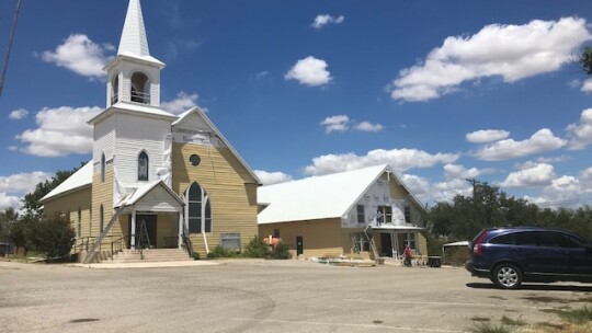 St. Peter’s Church of Coupland gets new siding.