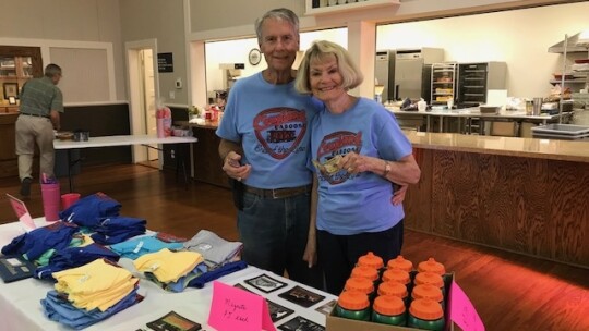 Working at a previous Choo Choo Fest, Coupland Mayor Jack Piper and Mayor Pro Tem Barbara Piper.