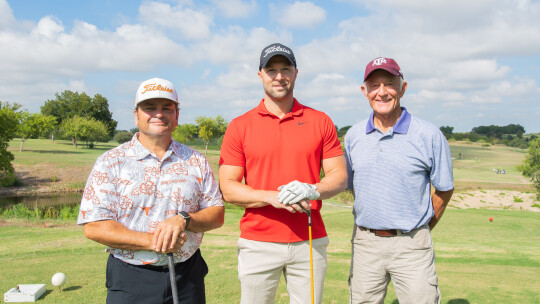 The City National Bank Team achieved first place net, the lowest total score after applying their team handicap. Team members were Jim Buzan, Eric Howell and Jim Jirasek. Their gross score ranked third overall, but their net score was 49 with their handicap, or 21 below par.