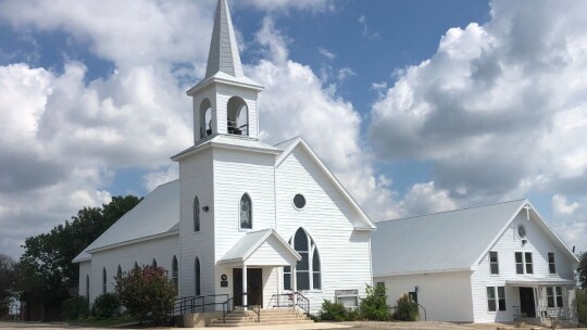 The new siding and painting project is finished at St. Peter’s Church of Coupland. The church will be protected for many years to come. Photo courtesy St. Peter’s Church