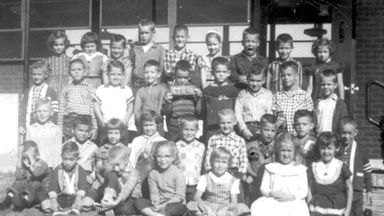 Northside Elementary first grade class of 1959-1960. The teacher of the class was Lois Luedtke, whose first teaching job was in Taylor.