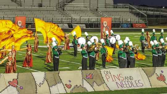 The Taylor band and color guard performs their show at the Lost Pines Marching Festival in Bastrop. Courtesy Photo