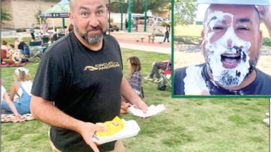 District 4 Councilman Robert Garcia at the kickoff of Music on Main Sept. 19 at Heritage Square Park. Tomorrow night Garcia will be one of several city leaders getting a pie in the face as part of a fundraiser to fight polio during the intermission of the next Music on Main concert featuri...