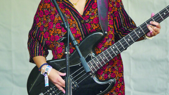 House band bass player Bari Sadsad performs Oct. 14 at the Austin City Limits festival.