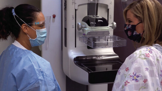 Baylor Scott &amp; White imaging staff member helps a patient with their annual mammogram Photos courtesy by Baylor Scott &amp; White Health.