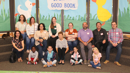 T.H. Johnson Elementary student leaders conducted a tour of their school for the Taylor ISD Ambassadors. Students are King Mathis, Ismael Lopez, Nour Khalaf and Alexis Larson. Ambassadors are Vanessa Sweet, Alayne Cmerek, Misty Murtha, Lita Gonzales, Cyndi Dennen, Jo Lindquist, Desiree Gra...