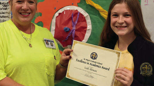 9th grade Award of Excellence Leah Altman.