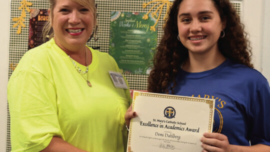 8th grade Award of Excellence Demi Dahlberg.