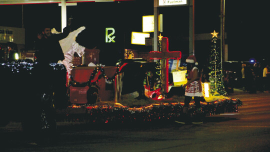 A cross is prominently displayed in Taylor Area Ministerial Alliance’s Christmas parade Dec. 3.