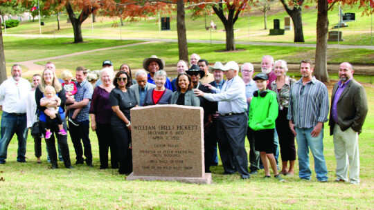 State dignitaries, local elected officials, members of the Taylor Conservation and Heritage Society and others attend the unveiling of the Bill Pickett cenotaph. Photos by Jason Hennington