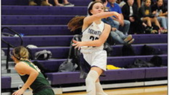 Tigerettes freshman Kinley Hoffman passing the ball to an open teammate. Photo by Larry Pelchat