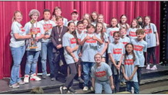 Coupland School UIL One-Act Play cast and crew. Coupland won first place overall. Photo courtesy of Coupland ISD