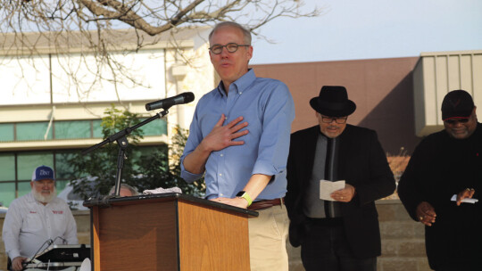 Mayor Brandt Rydell discusses Taylor’s bright future at the MLK celebration Jan. 16.