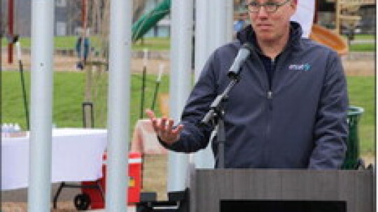 Mayor Brandt Rydell talks about the addition of Percussion Park to Taylor and what it brings to the community. Photos by Jason Hennington