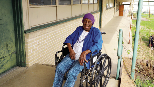 Mrs. Lessie Givens visits her old classroom at Northside school.