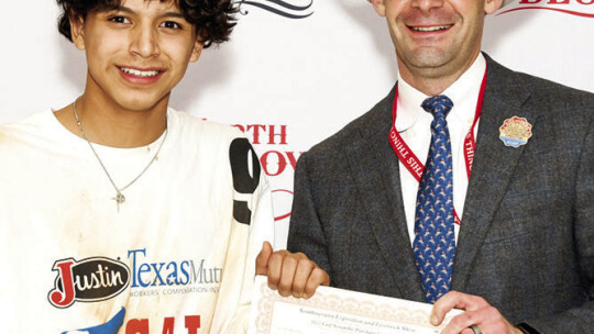 Madison Gonzalez (left photo) and Rylan Cruz (right photo) receiving their awards.