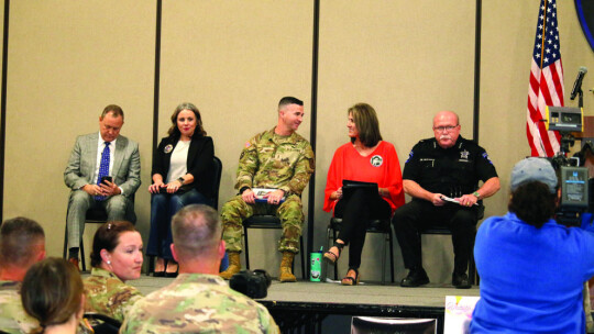 From left: Texas State Representative for District 20, Terry Wilson; Texas Against Fentanyl founder Stefanie Turner; Chief Warrant Officer 2 Kevin Hager; A Change For Cam founder Becky Stewart; Williamson County Sheriff Mike Gleason. Photos by Edie Zuvanich