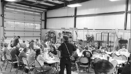 Inside the fire station, the Coupland Volunteer Fire Department hosts their annual chili supper. Photo courtesy of the Coupland Fire Department