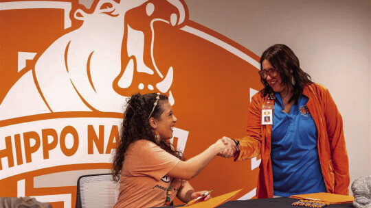 On March 31, new teachers at Hutto ISD signed letters of intent to join the district's staff. Photo courtesy of Hutto Independent School District