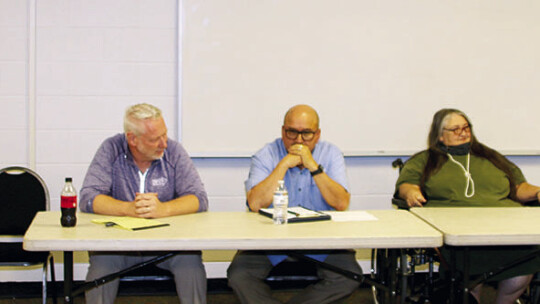 The four candidates for the Taylor City Council at-large seat all participated in the candidate forum last week. The forum was moderated by Suzanne Stevens, digital desk editor for Granite Media Partners (left). Candidates include (from left) Rick Von Pfeil, Dwayne Ariola, Sandra Wolff and...