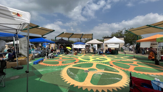 Blackland Prairie Day vendors set up tents and booths for attendees of the festival Saturday, May 6 at Heritage Square, 400 N. Main St.