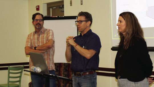 (From left) Attorneys Bill Cobb and Chris Johns, along with realtor Alice Duffy have worked with landowners in the ETJ towards a lawsuit against the city.