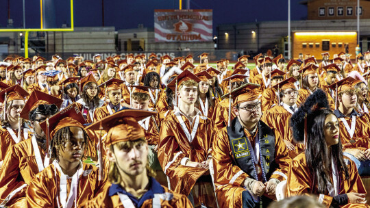 More than 580 seniors graduated last week at Hutto Memorial Field.