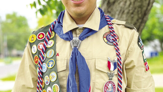 Rojas displays all of his eagle scout badges May 20. Courtesy photos