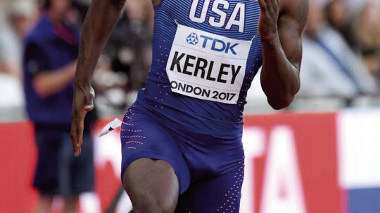 Fred Kerley competes in the 400-meter dash during the 2017 World Athletics Championships held in London, England. Courtesy photo