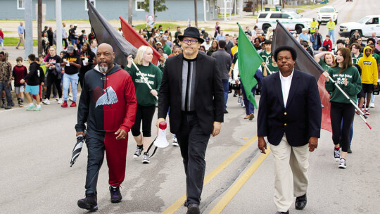 Pastor Anthony Watson (center) has been active in the Martin Luther King Jr. Day march and celebration since early 2000s in Taylor. Photo by Jason Hennington