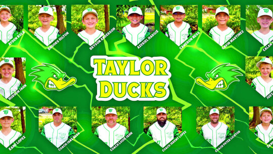 The 6U Taylor Ducks youth baseball players and coaches for their historic 2023 season.