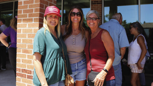 Taylor residents Leah, Julie and Judy came to support Kirk Cameron and Riley Gaines. They said the event was about much more than books. “I think this is an easy way for us to come out and support Jesus,” Leah said. Photo by Edie Zuvanich